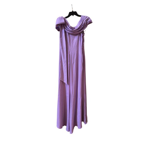 Tadashi Shoji Cassia Bow-Shoulder Crepe Gown - Size 8 - Picture 6 of 7